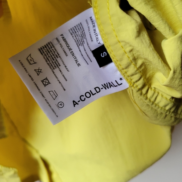 A-Cold-Wall ACW Surface Nylon Overshirt Cadimum Full Zip Short Sleeve - Picture 9 of 15